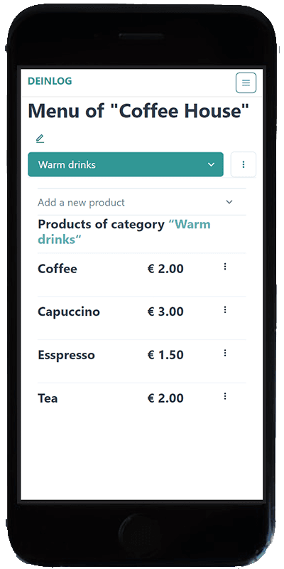 View your online menu data